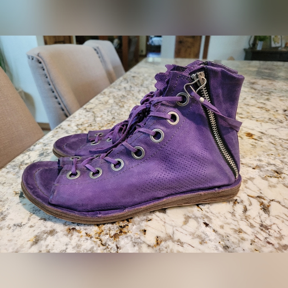 Like New A.S.98 REGAL Toxic Purple Lace-up Sandals 38
